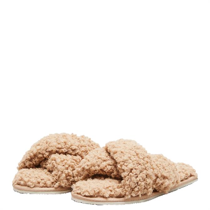 Selected Femme Teddy Textured Slippers